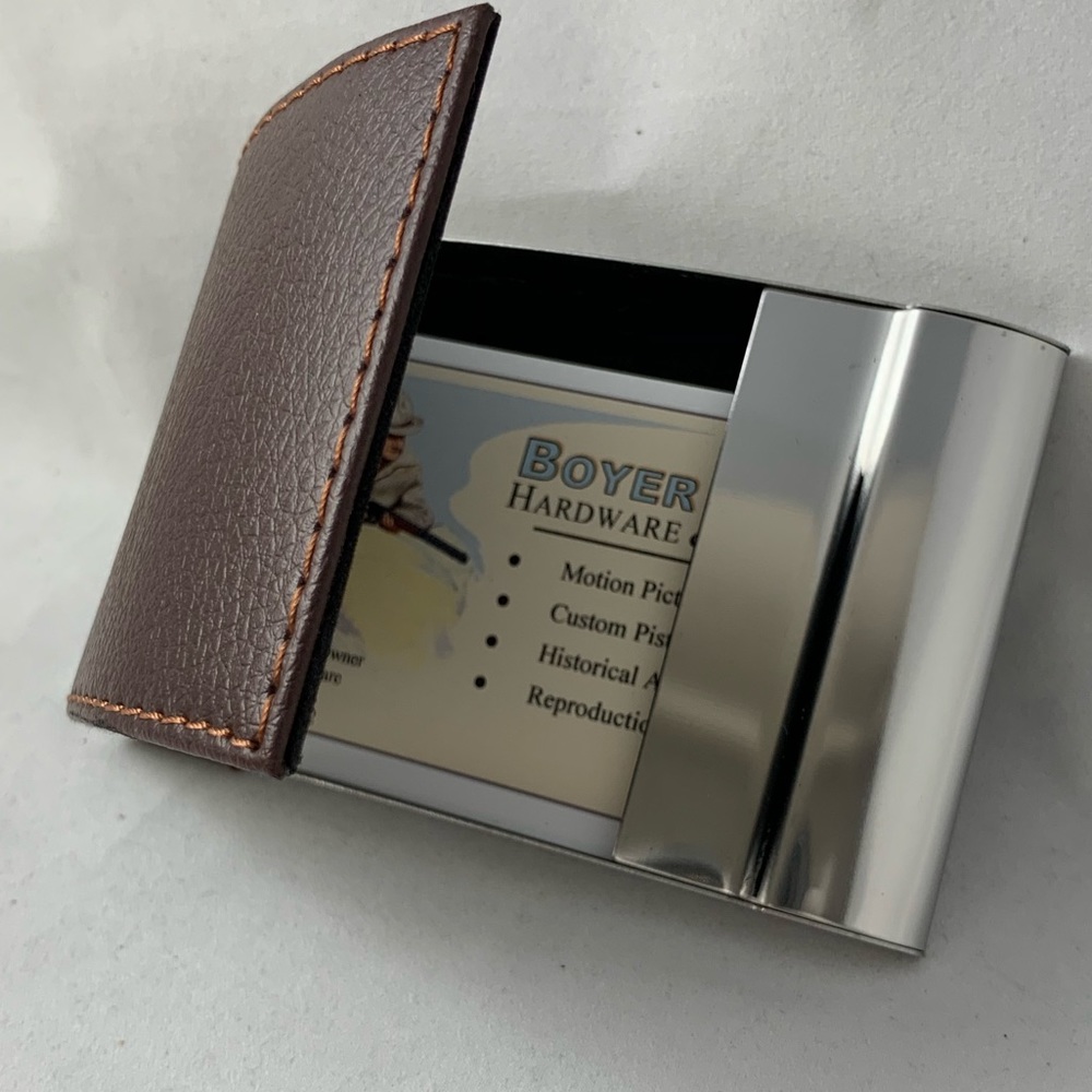 Business card holder NEW faux pebbled Leather